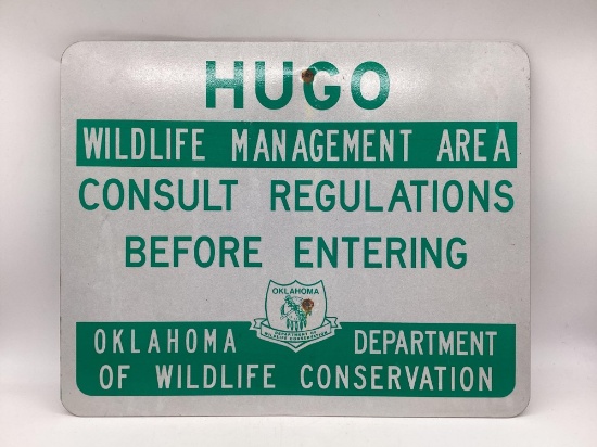 Hugo Oklahoma Wildlife Management Sign