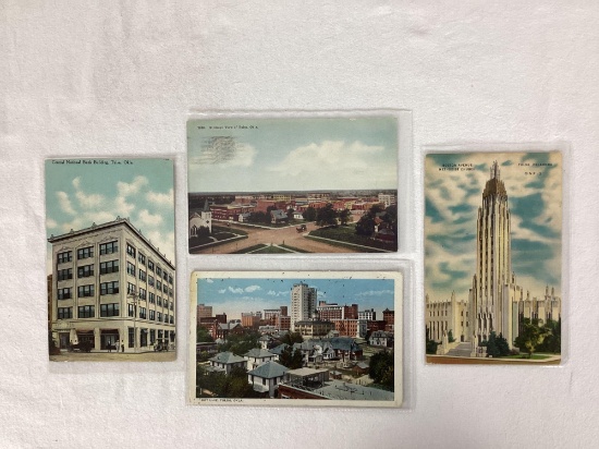 Early Boston Methodist, Central National Bank and City View Postcards Tulsa, OK