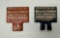 Two Wallace's Farmer Iowa Homestead Service Bureau License Plate Attachments
