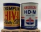 Champlin and American H-D Metal Quart Oil Cans
