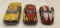 Fire Chief, Taxi and Volkswagen Beetle Japanese Friction Toy Cars