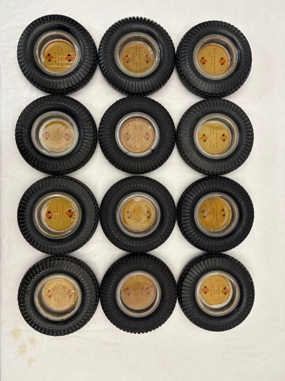 (12) Seiberling Tire Ashtrays