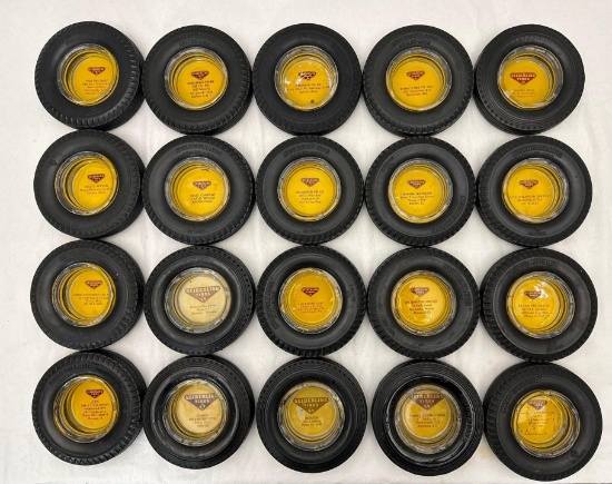 (20) 1940's Seiberling Tire Ashtrays