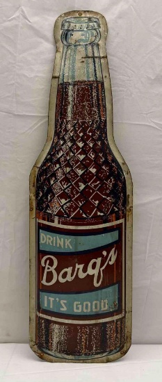 28" Early Barq's Rootbeer Die-Cut Bottle Sign