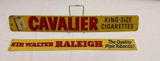 Cavalier and Sir Walter Raleigh Tobacco Door Pushes and Tins