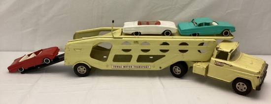 1950's Tonka Transport Truck w/ Cars