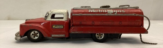 1950's Mobilgs Ford Japanese Tin Litho Friction Toy Tank Truck