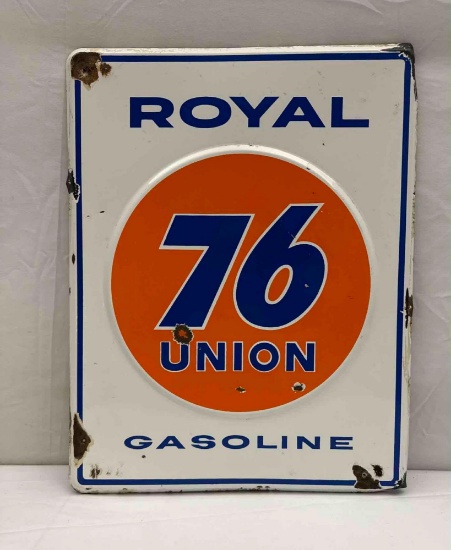 Union 76 Embossed Porcelain Gas Pump Sign