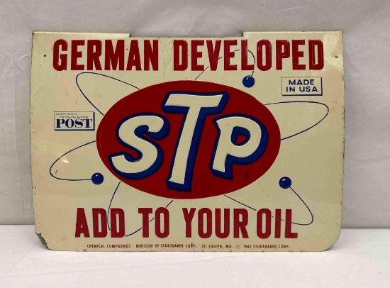 1962 Studebaker STP Rack Sign with Mid-Century Space Age Graphics
