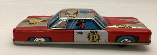 1960's Japanese Tin Fire Chief Friction Toy