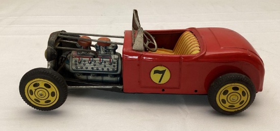 Bandai Tin Litho 1920's #7 Hot Rod Friction Toy