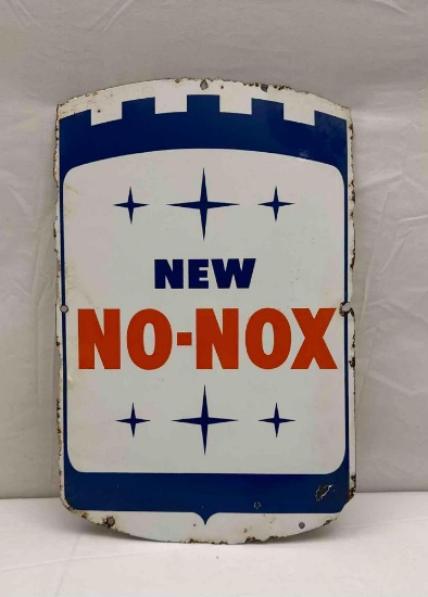 Gulf "New No-Nox" Porcelain Gas Pump Sign