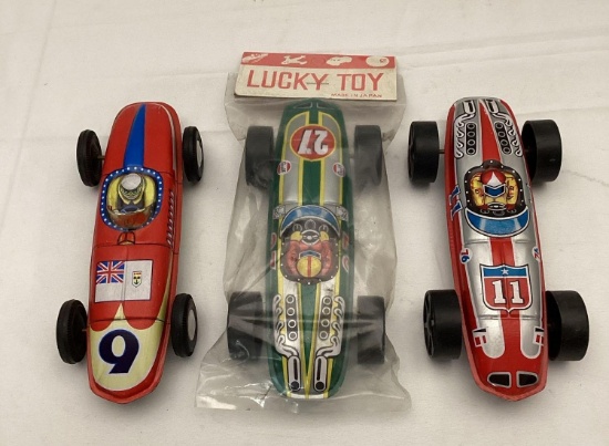 Three "Lucky Toy" Friction Indy Cars