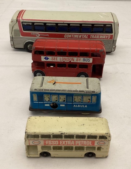 Continental, Esso, London and Albula Toy Buses