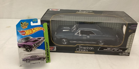 1967 Chevelle Scale Model Car and Hotwheel