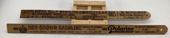 1920's Model T Fuel Tank Red Crown and Goodrich/Goodyear Measuring Sticks