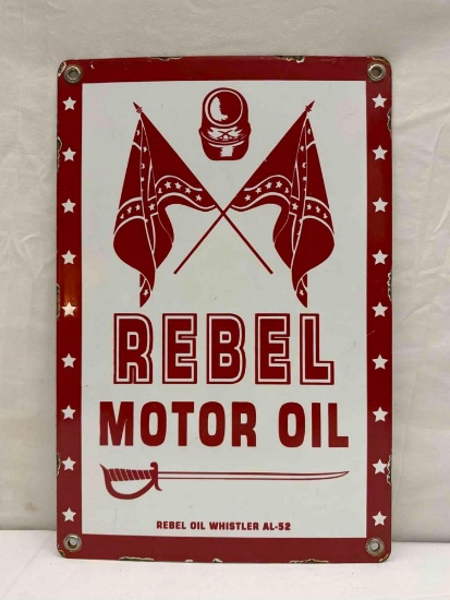 Rebel Oil Porcelain Sign