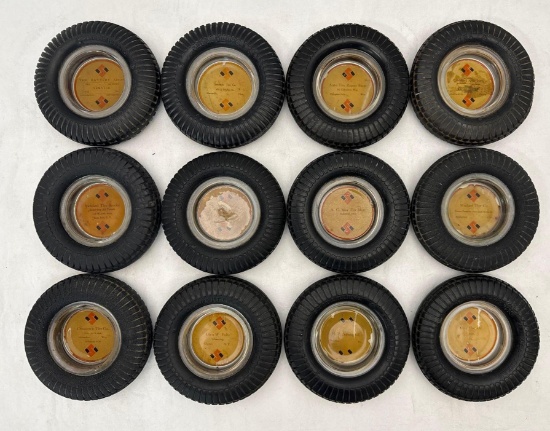 (12) Seiberling Tire Ashtrays