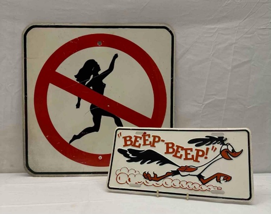 Road Runner "Beep, Beep" and No Streaking Signs