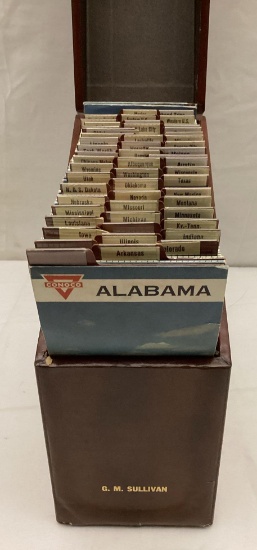 1960's Conoco Road Map Collection w/ Conoco Box