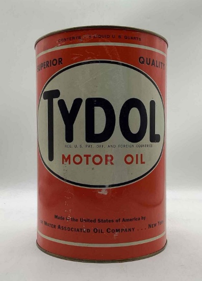 1930's Tydol Five Quart Oil Can NOS