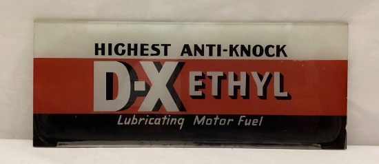 D-X Ethyl Anti-Knock Gas Pump Ad Glass