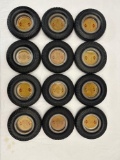 (12) Seiberling Tire Ashtrays