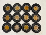 12 Seiberling Tire Ashtrays
