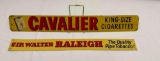 Cavalier and Sir Walter Raleigh Tobacco Door Pushes and Tins