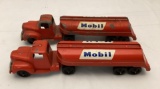 Two Mobil Tootsie Toy Tank Trucks