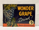 Drink Wonder Grape 5 Cent Sign w/ Grapes