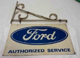 Ford Authorized Service Double Sided Sign w/ Bracket