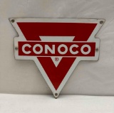 Conoco Oil Can Rack Porcelain Sign