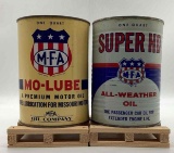 Two Missouri Farmers Association Quart Oil Cans