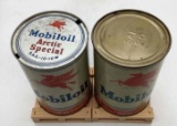 Mobiloil Quart Oil Cans
