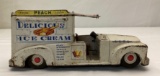 Delicious Peach Ice Cream Japanese Tin Litho Friction Toy Truck