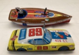 1960's Japanese Racing Boat and Team 68 Friction Toys