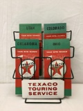 1940's Texaco Touring Service Map Rack w/ Maps