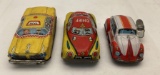 Fire Chief, Taxi and Volkswagen Beetle Japanese Friction Toy Cars