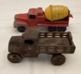 Early Cast Iron Model T Truck and Tootsie Toy Dump Truck