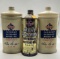 Three Skelly Outboard Quart Oil Cans