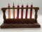 Six Skelly Test Tube Handy Oilers w/ Wood Display