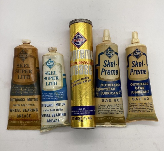 Five Skelly Grease Tubes