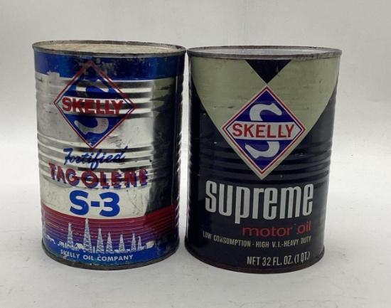 Skelly Tagolone S-3 and Supreme Quart Oil Cans