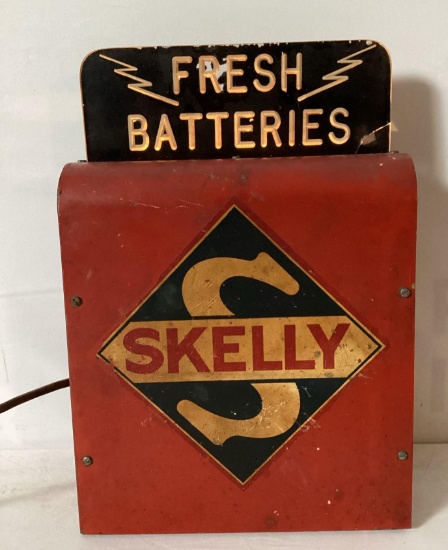 Skelly Fresh Batteries lighted Sign