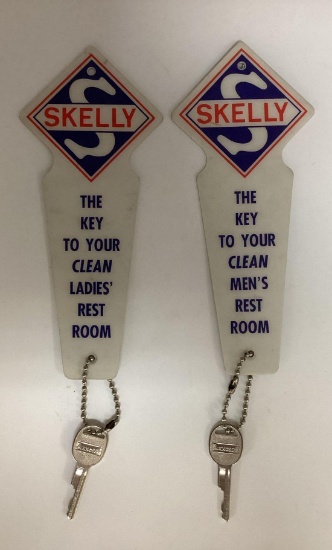 Two Skelly Restroom Key Chains