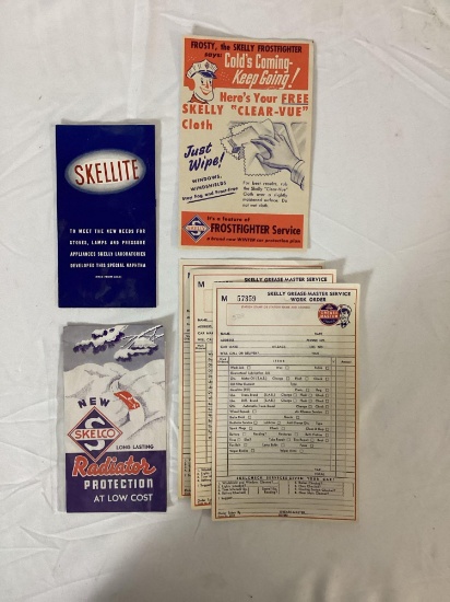 3 Skelly Advertising Booklets and 3 Greasemaster Service Order Forms