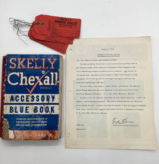 Skelly Check List Book, Letterhead and Anti-Freeze Inventory Tags