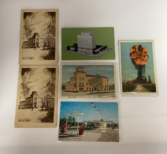 6 Vintage Skelly Postcards