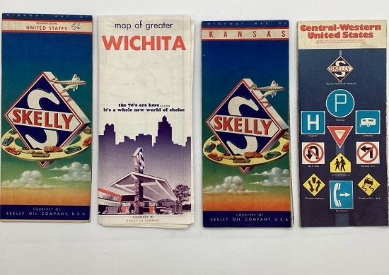 Four Skelly Maps Wichita, Kansas and United States